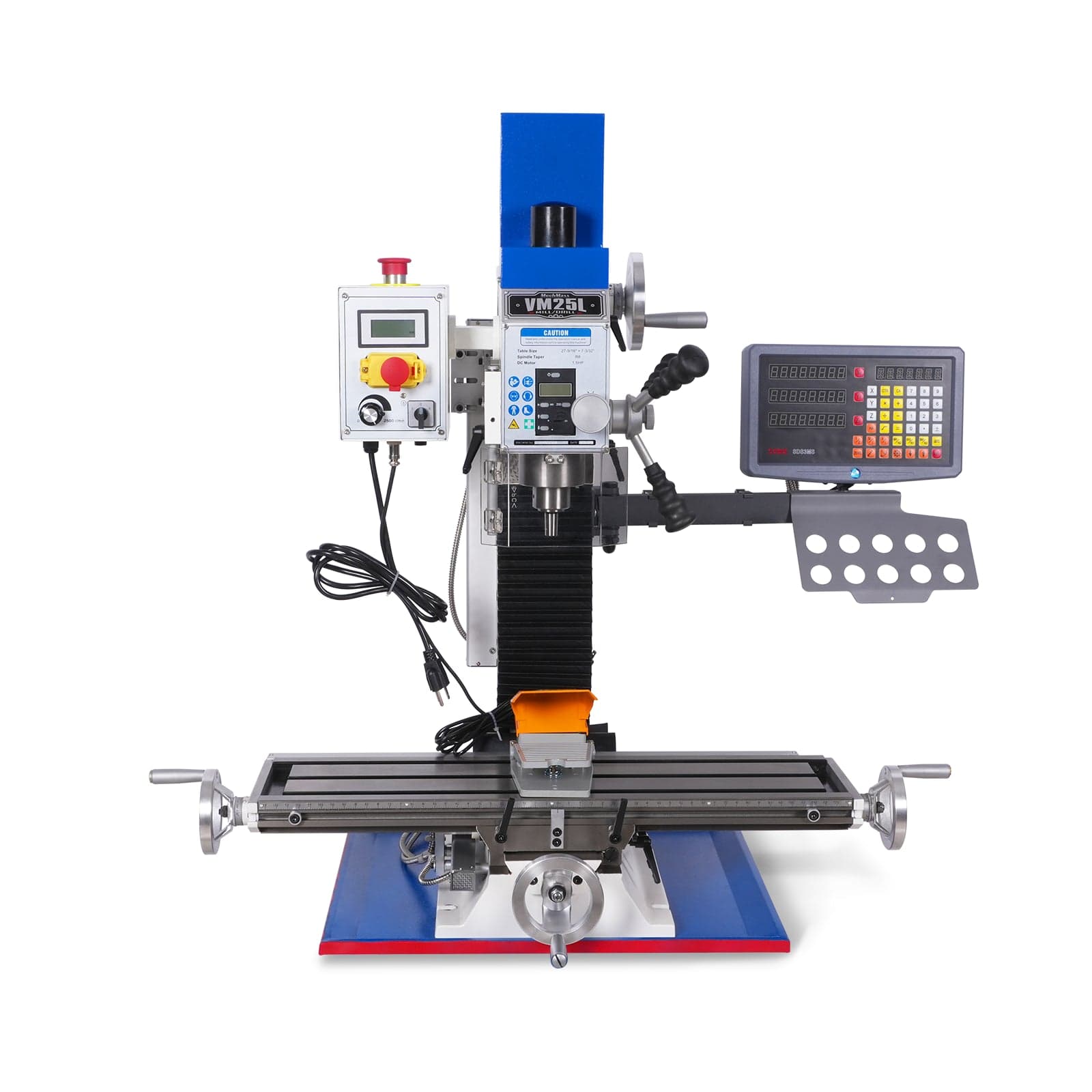 1.5HP 7‘’x 27-1/2‘’ Benchtop Mini Mill Drill Machine, Variable Speed, R8 Spindle, Brushless Motor, 110V, Compact Milling Drilling Tool for Garage...