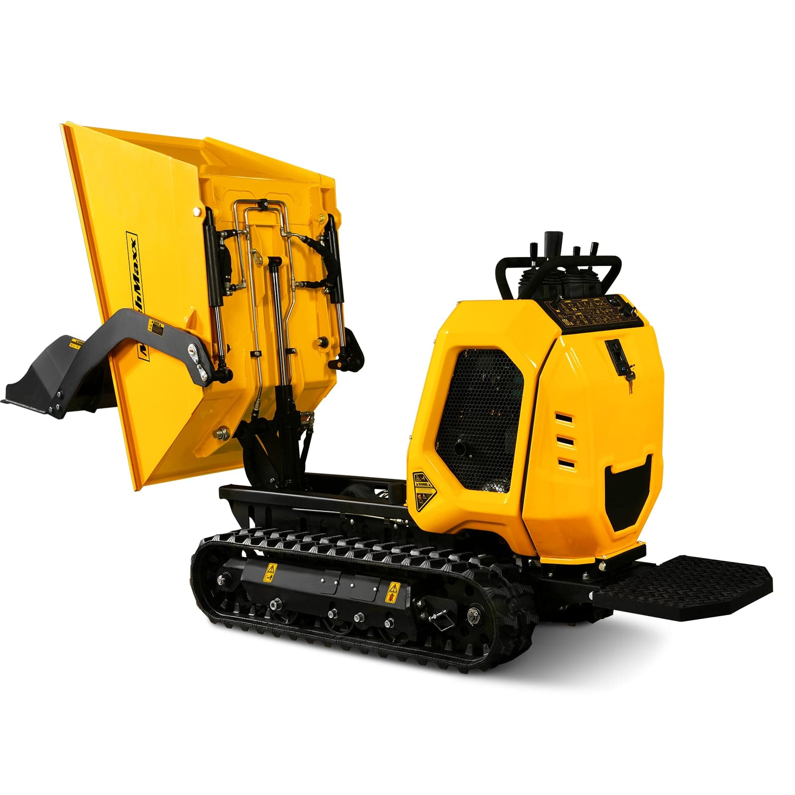 1800lb 420cc E-start Gas Engine Stand-ON Hydraulic Track Dumper with Self-Loading , T80