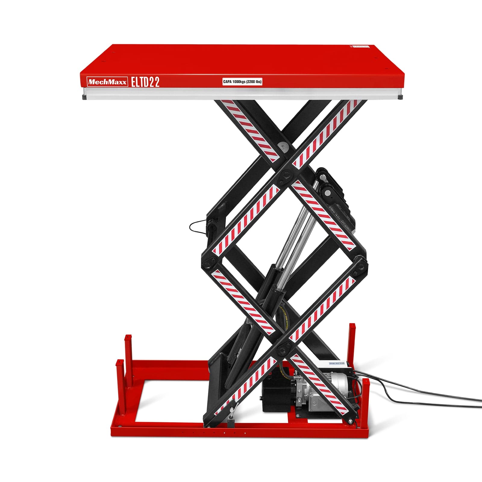 2200 lbs Capacity Stationary Electric Hydraulic Double Scissor Lift Table – 51.2" x 32.3" Platform, 70.1" Lift Height, UL Certified Motor, ELTD22