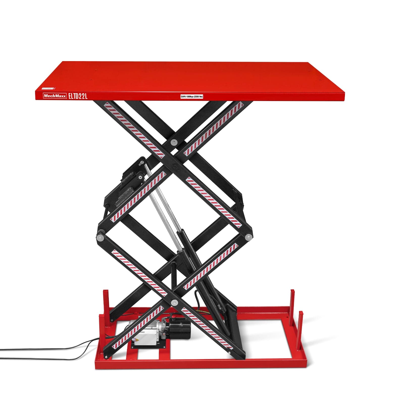 2200 lbs Capacity Stationary Powered Hydraulic Double Scissor Lift Table,86.6" x 51.2" Platform,94.5" Lift Height, UL Certified Moto, ELTD22L