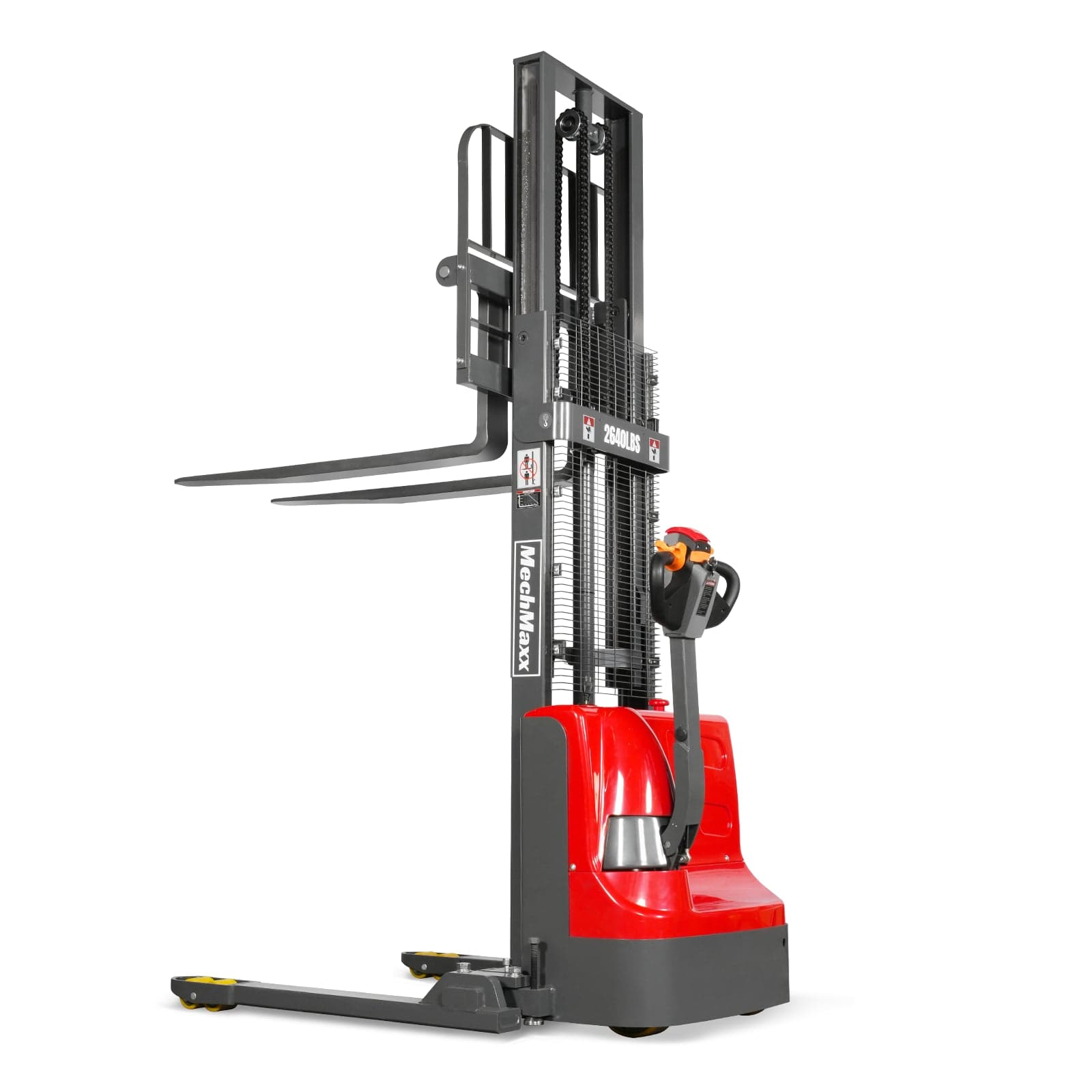 2640lbs Lithium-ion Electric Straddle Stacker, 98" Lift, Adjustable Legs & Forks, F26-98S