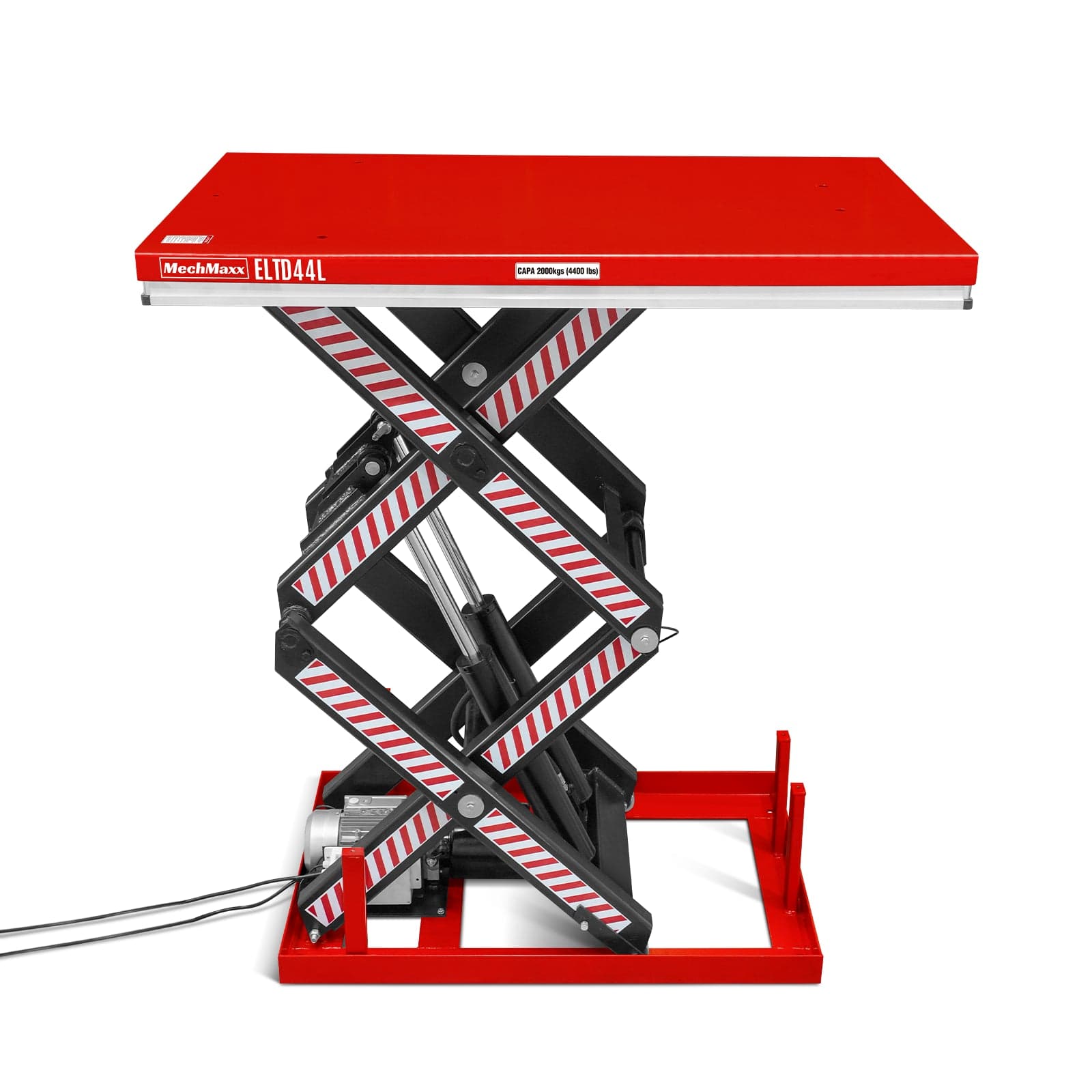 4400 lb Capacity Stationary Electric Hydraulic Double Scissor Lift Table – 63" x 39.4" Platform, 70.1" Lift Height, UL Certified Motor, ELTD44L