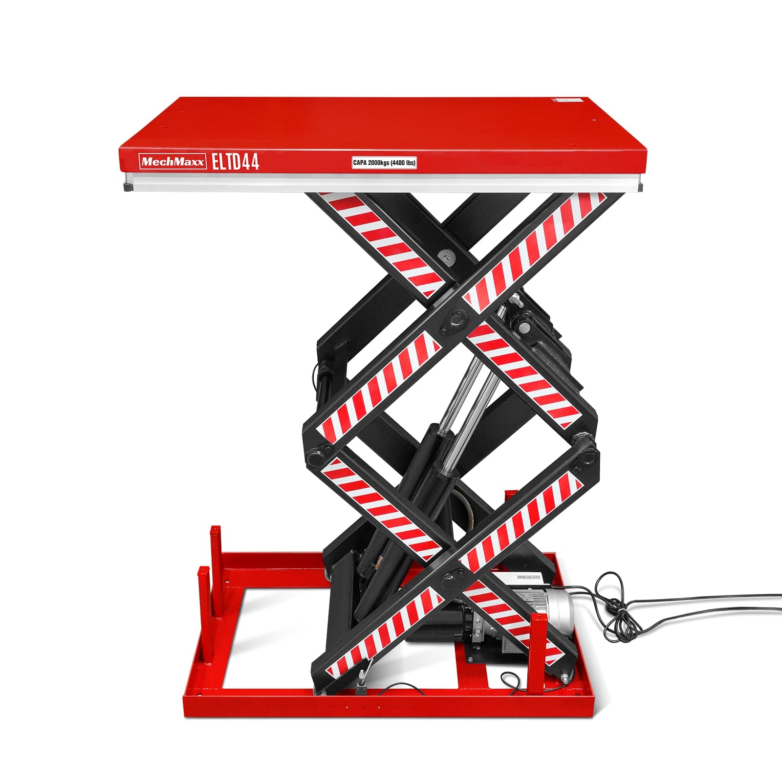 4400lbs Capacity Stationary Electric Hydraulic Double Scissor Lift Table, 51.2” x 33.5” Platform, 70.1” Lift Height, UL Certified Motor, ELTD44