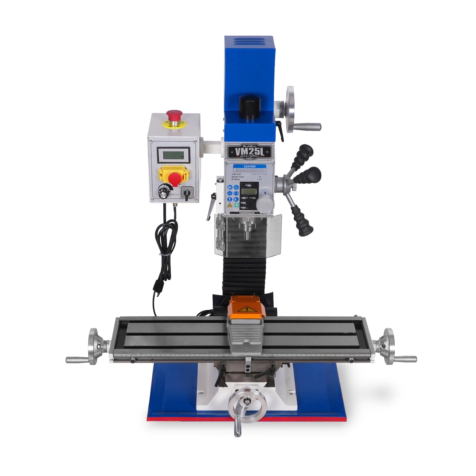 7‘’ x 27-1/2‘’ Benchtop Mini Mill Drill Machine, Variable Speed, Brshless Motor, R8 Spindle, 1.5 HP, 110V, Compact Milling Drilling Tool for Garage...