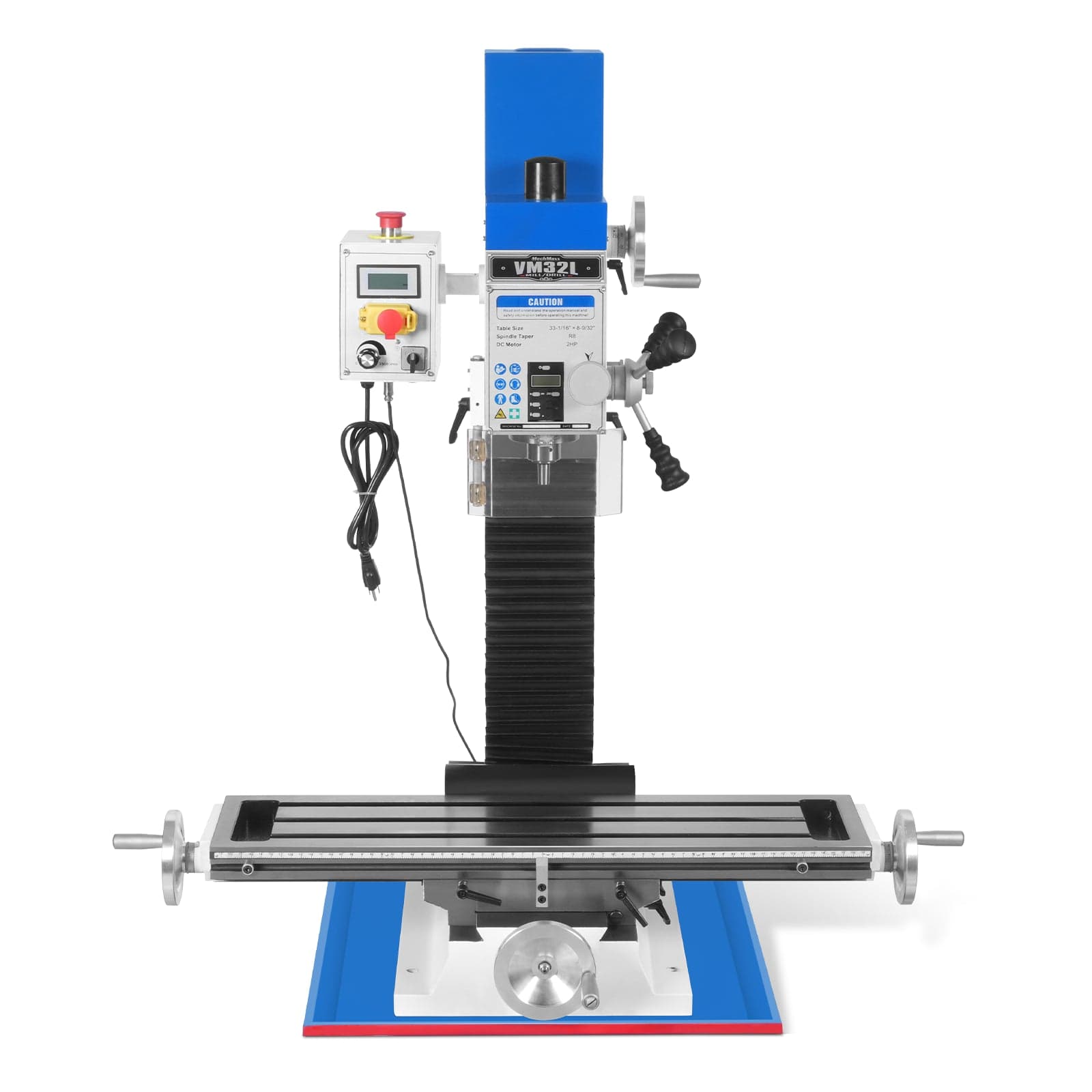8-1/4"x33'' Industrial Benchtop Mill Drill Machine Brushless Motor, Variable Speed, R8 Spindle, 2 HP, 110V, Compact Milling Drilling Tool for...