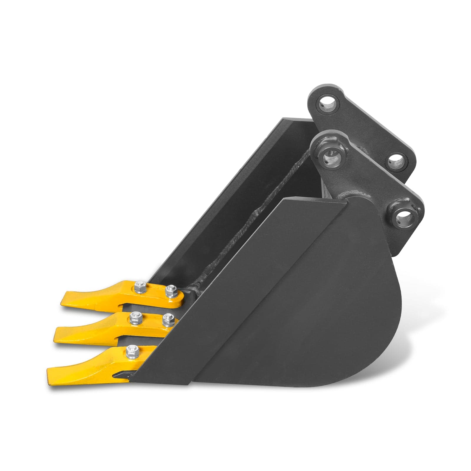 9" Backhoe Bucket without Pins, 3-Carbon Steel Teeth (for SKU: 150162, 150163, 150164)