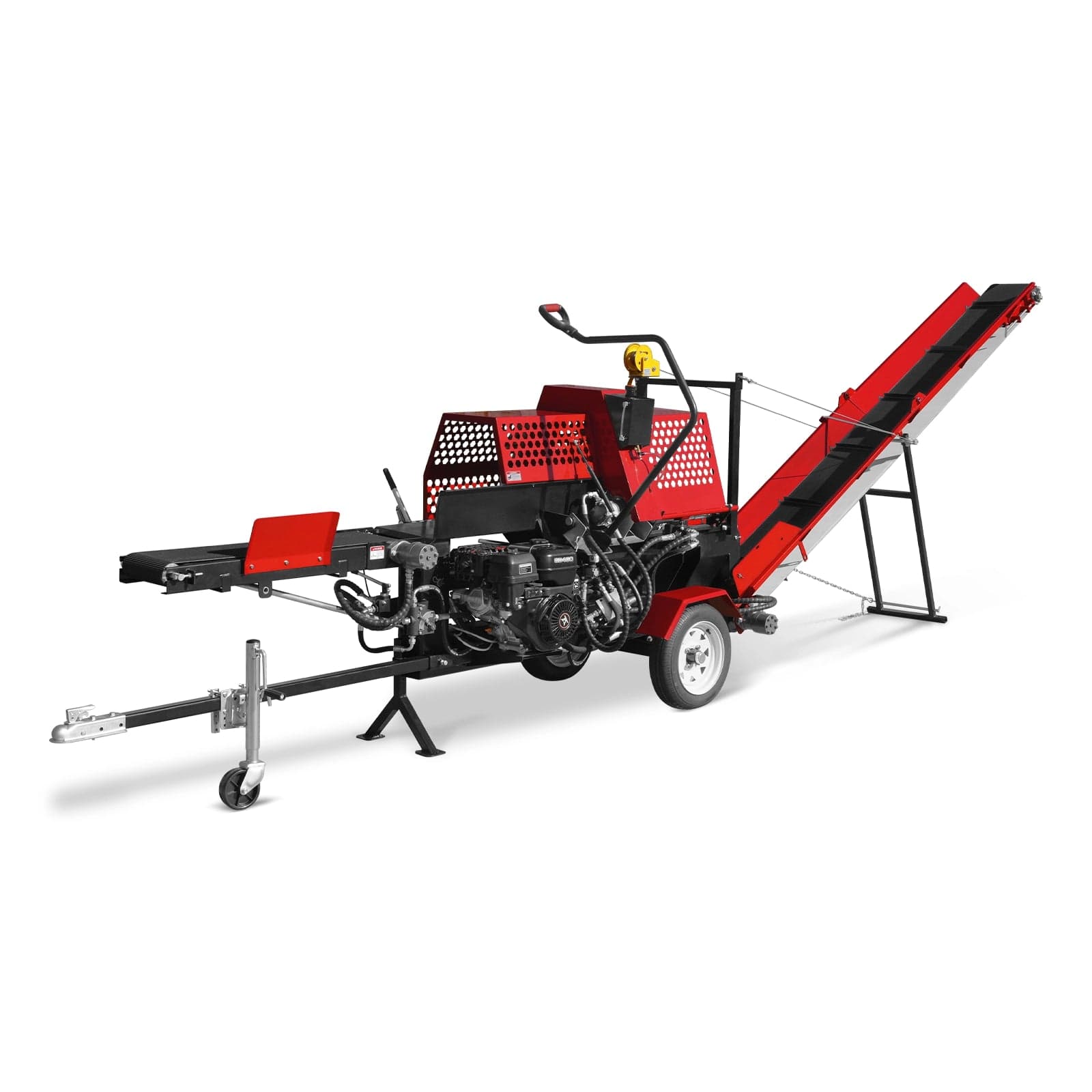 Firewood Log Splitter Processor with Conveyor, 20ton Splitting Force 24" x 15" Log Capacity, 18" STIHL Chainsaw, HLS20