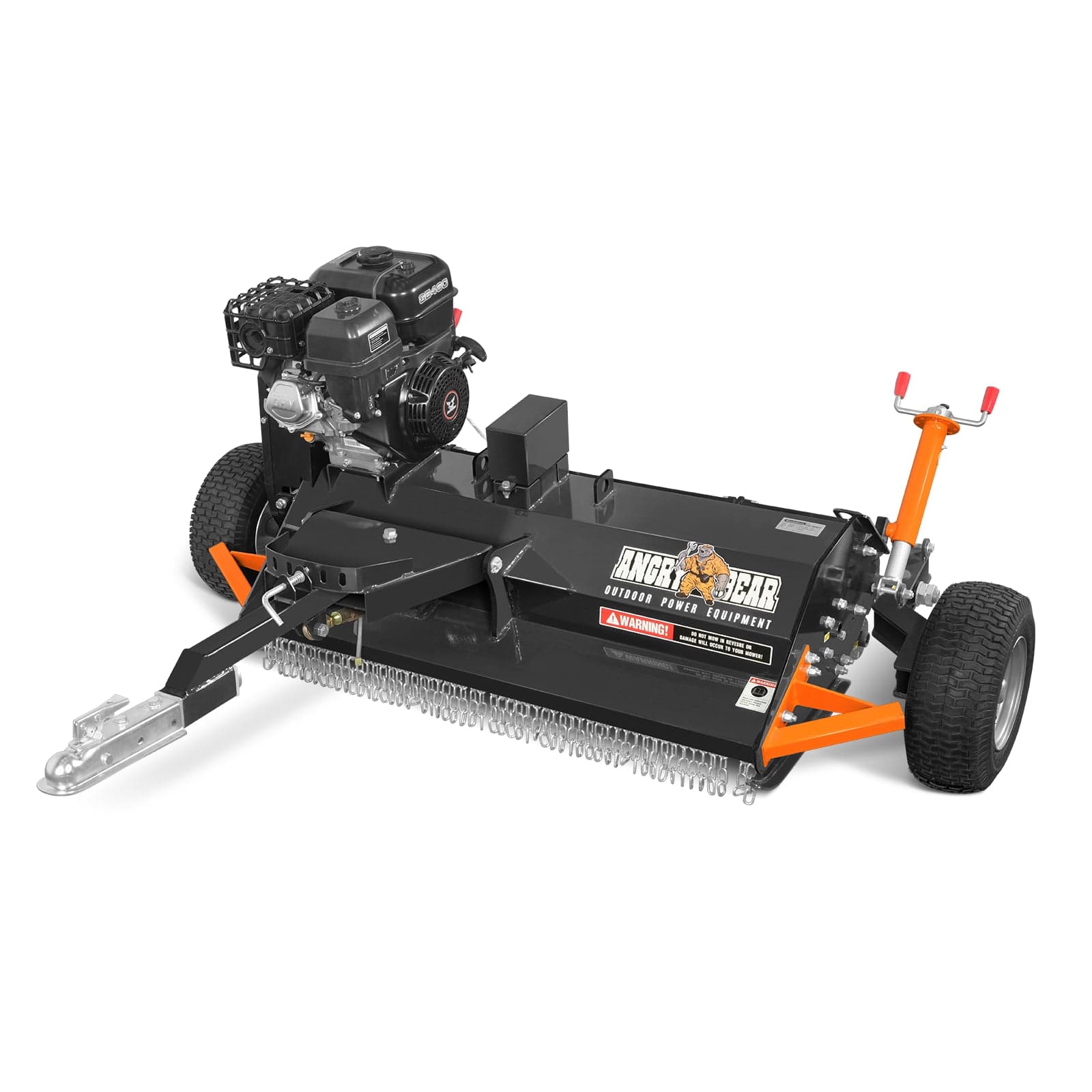 48" Tow-Behind ATV Offset Flail Mower, 15HP 459cc E-start Gas Engine Powered; Adjustable Mowing Height, ATV120