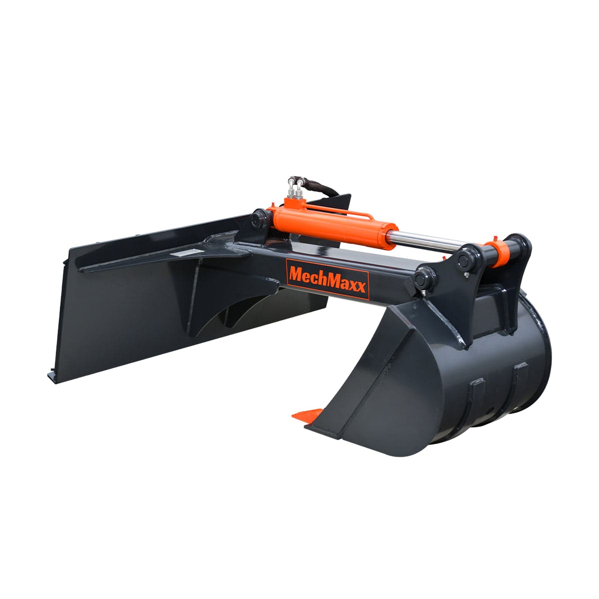 Skid Steer Backhoe Attachment, 18in Bucket Included, 59in Digging Depth