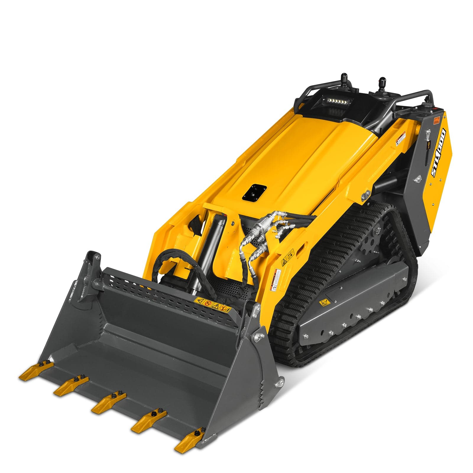 Mini Skid Steer Stand On Compact Track Loader ( 4 in 1 bucket included ) with 25HP KUBOTA D1105 Diesel Engine, Common Industry Interface (CII),...